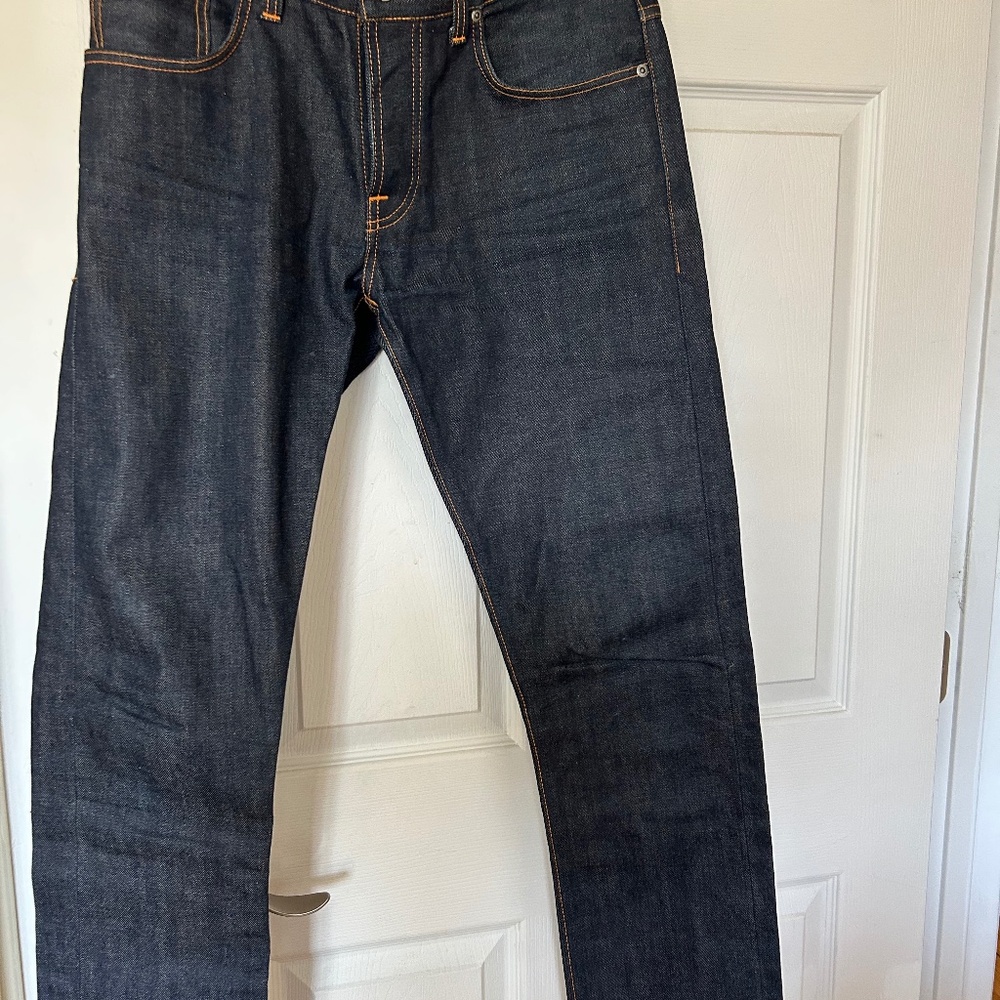 Nudie Jeans Grim Tim Dry Selvage Denim Organic Cotton W33 L32 NWOT - Picture 2 of 16